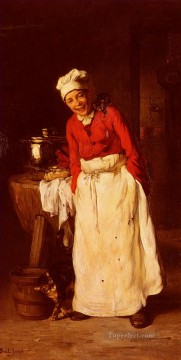  Claude Oil Painting - La Petit Cuisinier Joseph Claude Bail